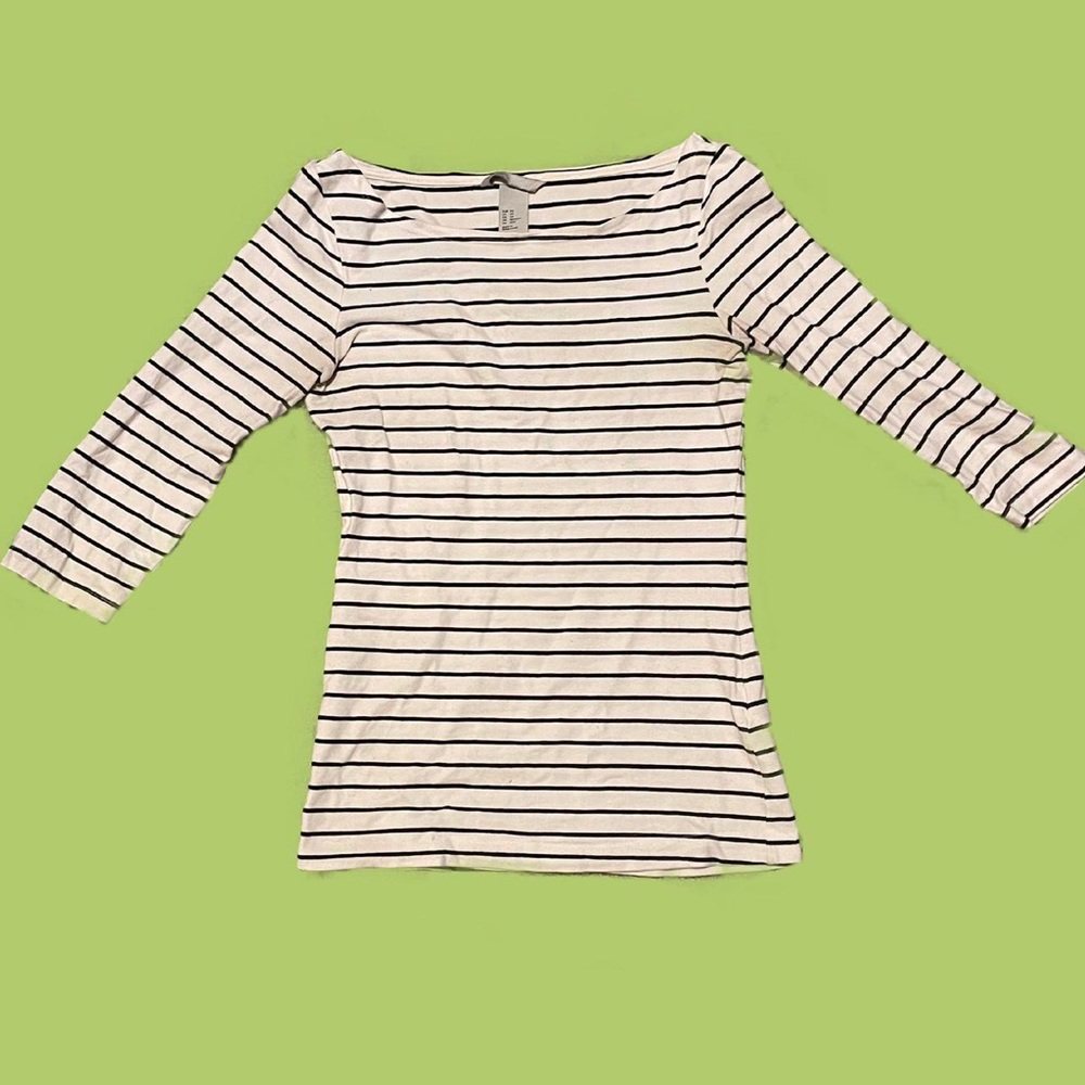 Black and White Striped Top